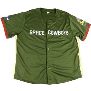 Success‎ Brands Space Cowboys Orion Baseball Jersey Shirt XL Green Short Sleeves